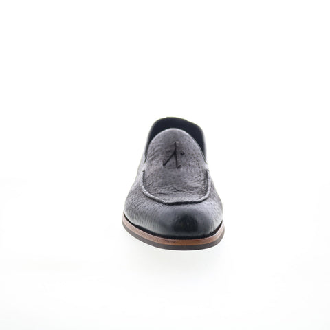 Di Bianco Volta Mens Black Leather Slip On Loafers & Slip Ons Casual Shoes