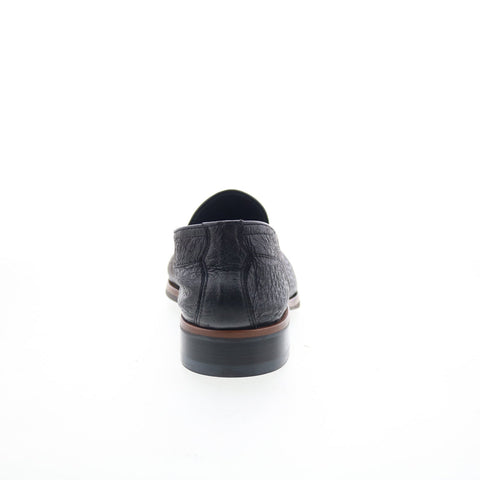 Di Bianco Volta Mens Black Leather Slip On Loafers & Slip Ons Casual Shoes