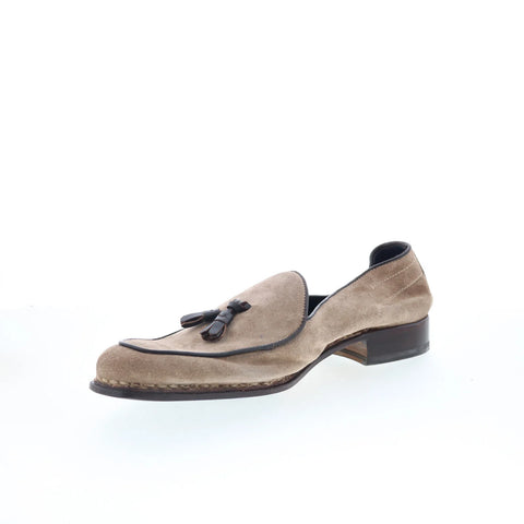 Di Bianco Vomero Mens Beige Suede Slip On Loafers & Slip Ons Casual Shoes