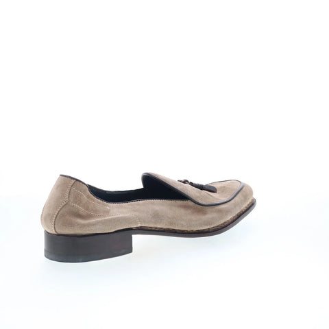 Di Bianco Vomero Mens Beige Suede Slip On Loafers & Slip Ons Casual Shoes