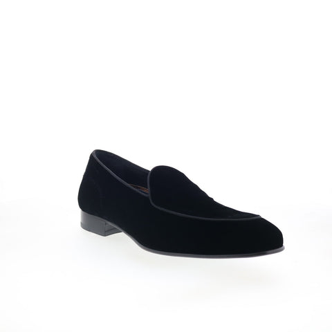 Di Bianco Vomero Mens Black Canvas Slip On Loafers & Slip Ons Casual Shoes