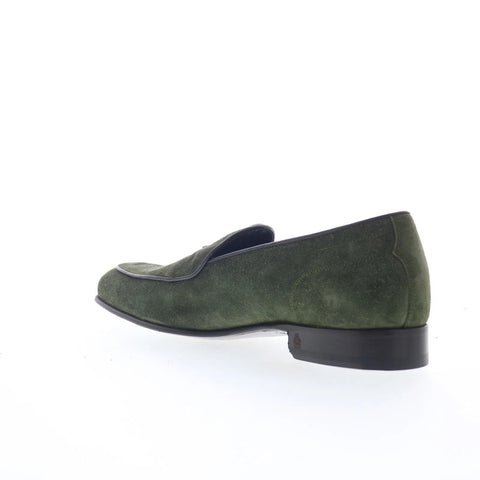 Di Bianco Vomero Mens Green Suede Slip On Loafers & Slip Ons Casual Shoes