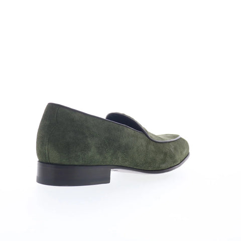 Di Bianco Vomero Mens Green Suede Slip On Loafers & Slip Ons Casual Shoes