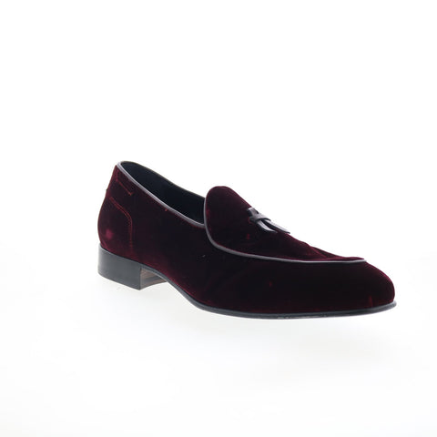 Di Bianco Vomero Mens Burgundy Canvas Slip On Loafers & Slip Ons Casual Shoes