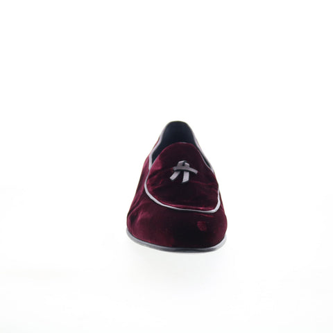 Di Bianco Vomero Mens Burgundy Canvas Slip On Loafers & Slip Ons Casual Shoes