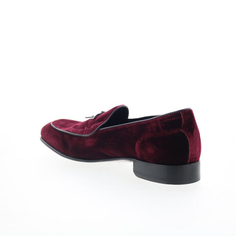 Di Bianco Vomero Mens Burgundy Canvas Slip On Loafers & Slip Ons Casual Shoes