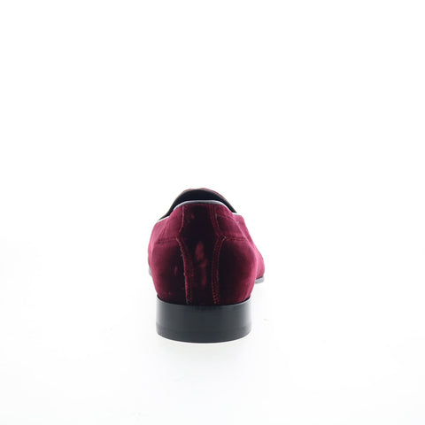 Di Bianco Vomero Mens Burgundy Canvas Slip On Loafers & Slip Ons Casual Shoes