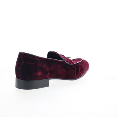 Di Bianco Vomero Mens Burgundy Canvas Slip On Loafers & Slip Ons Casual Shoes