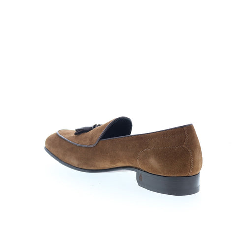Di Bianco Vomero Mens Brown Suede Slip On Loafers & Slip Ons Tasseled Shoes
