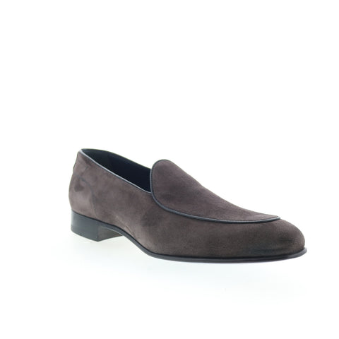 Di Bianco Vomero Suede Lavagna Mens Gray Loafers & Slip Ons Casual Shoes