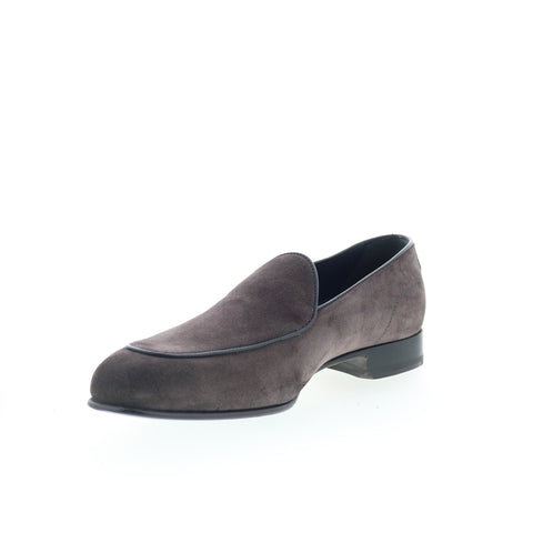 Di Bianco Vomero Suede Lavagna Mens Gray Loafers & Slip Ons Casual Shoes