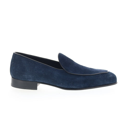 Di Bianco Vomero Mens Blue Suede Slip On Loafers & Slip Ons Casual Shoes