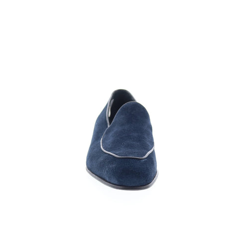 Di Bianco Vomero Mens Blue Suede Slip On Loafers & Slip Ons Casual Shoes