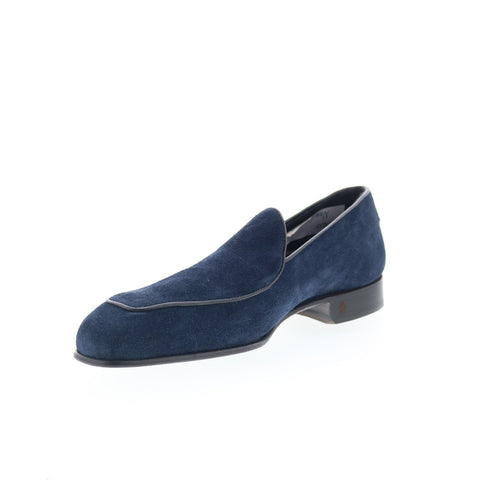 Di Bianco Vomero Mens Blue Suede Slip On Loafers & Slip Ons Casual Shoes