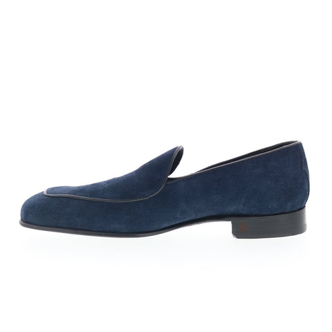 Di Bianco Vomero Mens Blue Suede Slip On Loafers & Slip Ons Casual Shoes