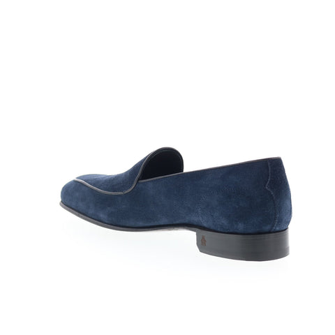 Di Bianco Vomero Mens Blue Suede Slip On Loafers & Slip Ons Casual Shoes