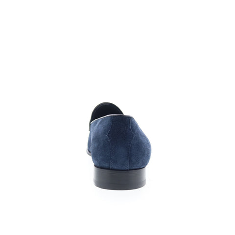 Di Bianco Vomero Mens Blue Suede Slip On Loafers & Slip Ons Casual Shoes