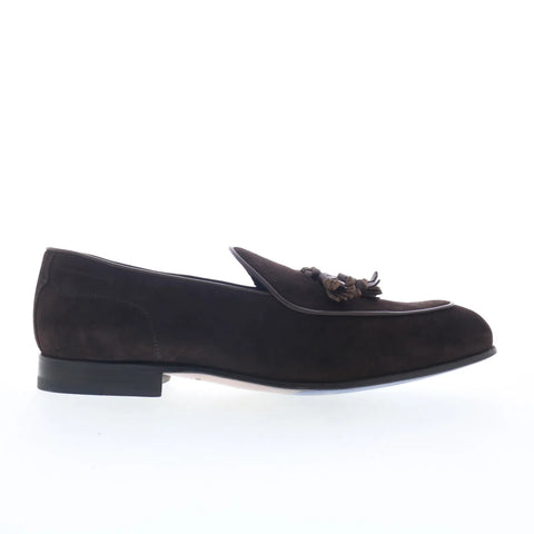 Di Bianco Vomero Mens Brown Suede Slip On Loafers & Slip Ons Casual Shoes