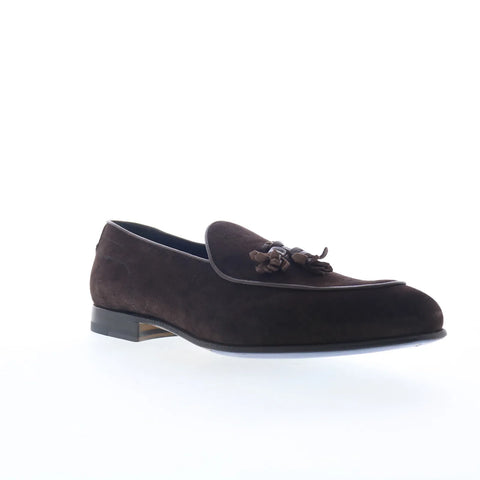 Di Bianco Vomero Mens Brown Suede Slip On Loafers & Slip Ons Casual Shoes