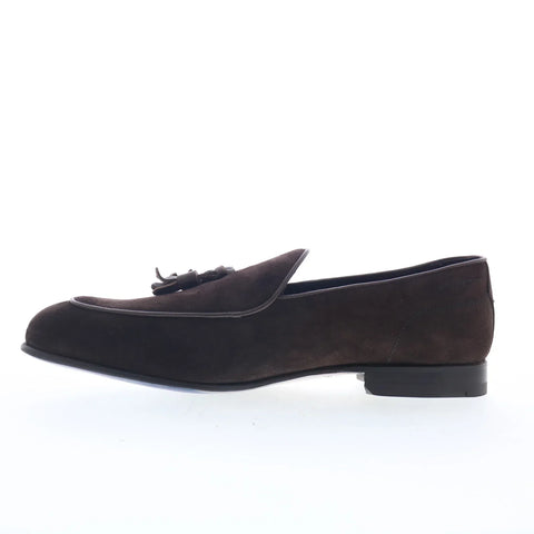 Di Bianco Vomero Mens Brown Suede Slip On Loafers & Slip Ons Casual Shoes
