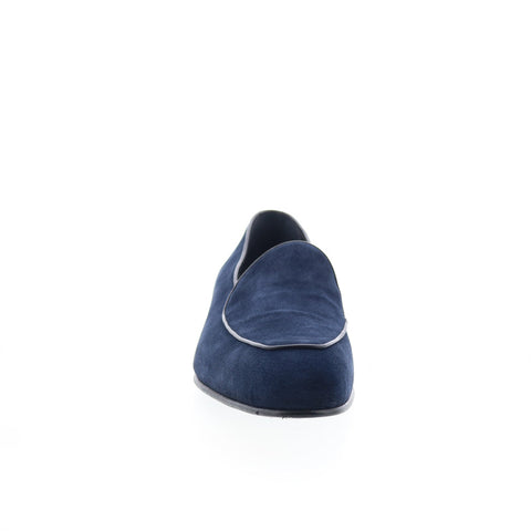 Di Bianco Vomero Mens Blue Suede Slip On Loafers & Slip Ons Casual Shoes