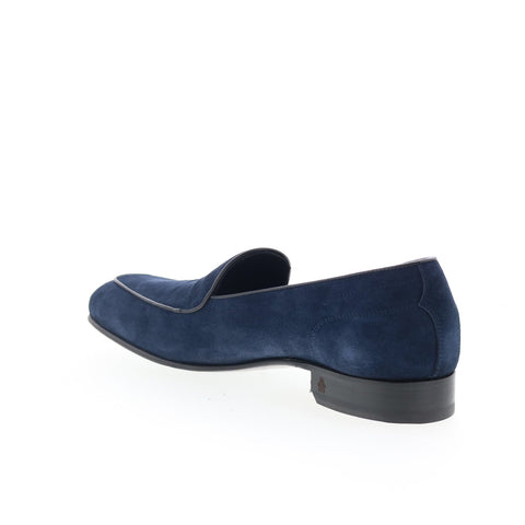 Di Bianco Vomero Mens Blue Suede Slip On Loafers & Slip Ons Casual Shoes