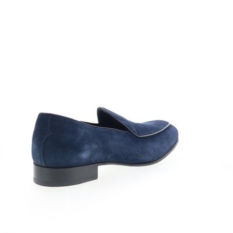 Di Bianco Vomero Mens Blue Suede Slip On Loafers & Slip Ons Casual Shoes