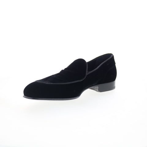 Di Bianco Vomero Mens Black Canvas Slip On Loafers & Slip Ons Casual Shoes