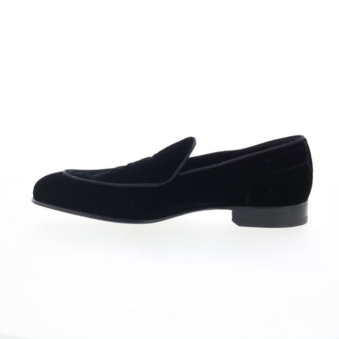 Di Bianco Vomero Mens Black Canvas Slip On Loafers & Slip Ons Casual Shoes