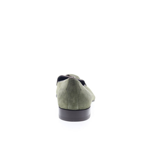 Di Bianco Vomero Mens Green Suede Slip On Loafers & Slip Ons Tasseled Shoes