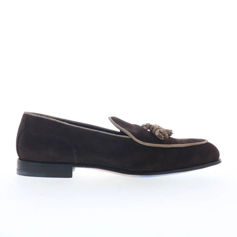 Di Bianco Vomero Mens Brown Suede Slip On Loafers & Slip Ons Casual Shoes