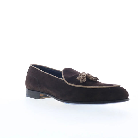 Di Bianco Vomero Mens Brown Suede Slip On Loafers & Slip Ons Casual Shoes