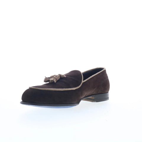 Di Bianco Vomero Mens Brown Suede Slip On Loafers & Slip Ons Casual Shoes