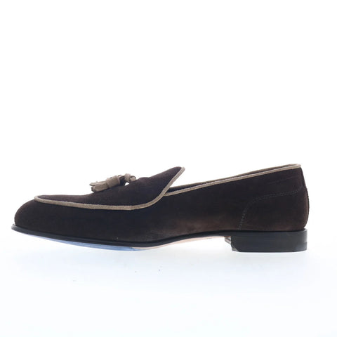 Di Bianco Vomero Mens Brown Suede Slip On Loafers & Slip Ons Casual Shoes