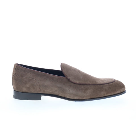 Di Bianco Vomero Mens Brown Suede Slip On Loafers & Slip Ons Casual Shoes