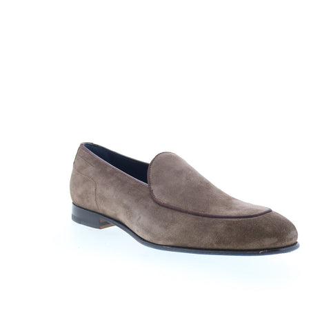 Di Bianco Vomero Mens Brown Suede Slip On Loafers & Slip Ons Casual Shoes