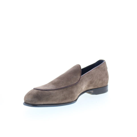 Di Bianco Vomero Mens Brown Suede Slip On Loafers & Slip Ons Casual Shoes
