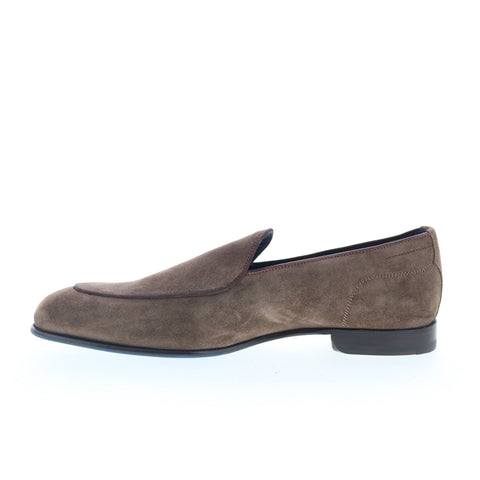 Di Bianco Vomero Mens Brown Suede Slip On Loafers & Slip Ons Casual Shoes