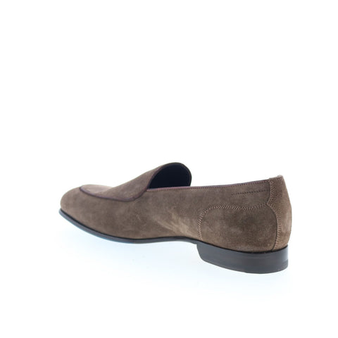 Di Bianco Vomero Mens Brown Suede Slip On Loafers & Slip Ons Casual Shoes