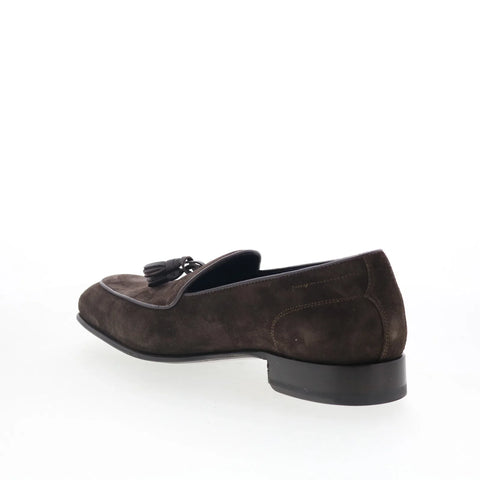 Di Bianco Vomero Tassel Mens Gray Suede Loafers & Slip Ons Casual Shoes