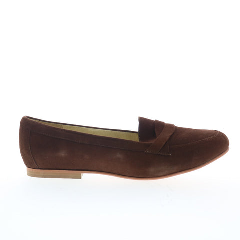 Hitchcock Alice W215-68 Womens Brown Extra Wide 4E Suede Loafer Flats Shoes
