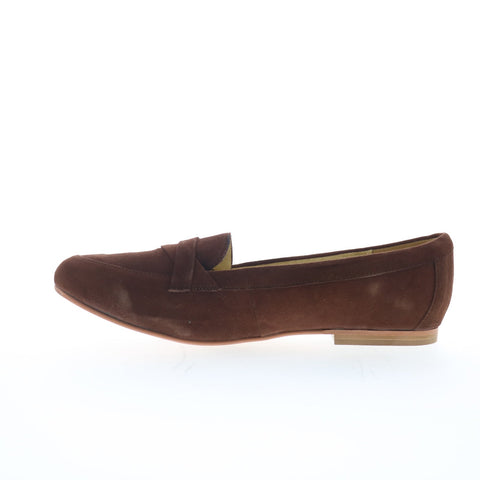 Hitchcock Alice W215-68 Womens Brown Extra Wide 4E Suede Loafer Flats Shoes
