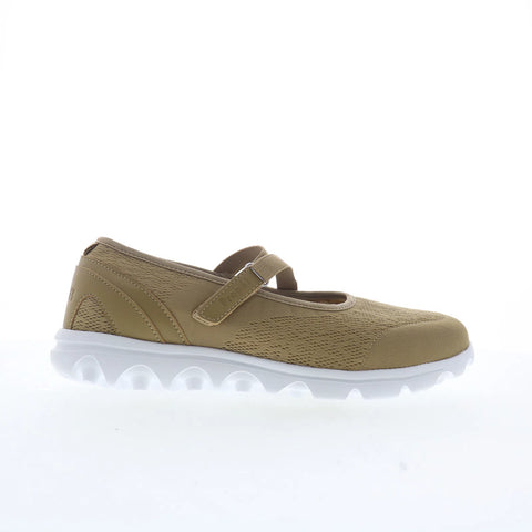 Propet TravelActiv Mary Jane W5103 Womens Brown Mesh Mary Jane Flats Shoes