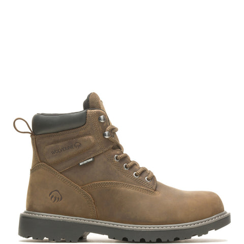 Wolverine Floorhand Waterproof Insulated Steel Toe 6" Mens Brown Work Boots