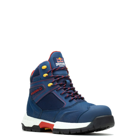 Wolverine Rush UltraSpring Red Bull WP CarbonMax Mens Blue Wide Work Boots