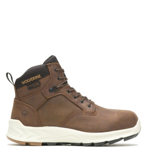 Wolverine Shiftplus LX Dsprg WP CarbonMax Mid Mens Brown Wide Work Boots