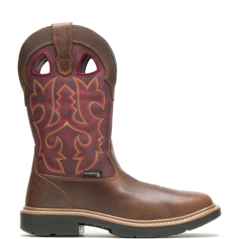 Wolverine Rancher DuraShocks Steel Toe Wellington 10" Mens Red Wide Boots