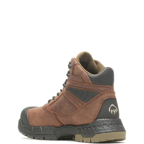 Wolverine Rush Usprg Waterproof CarbonMax 6" Mens Brown Wide Work Boots