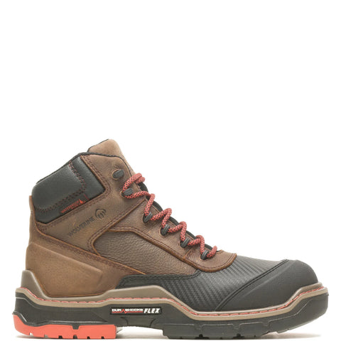 Wolverine Raider Shield DuraShocks FLX WP CarbonMax Mens Brown Work Boots