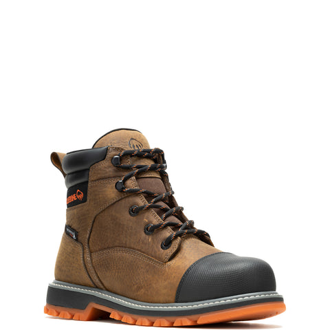 Wolverine Floorhand LX Cap Toe WP Steel Toe 6" Mens Brown Extra Wide Work Boots